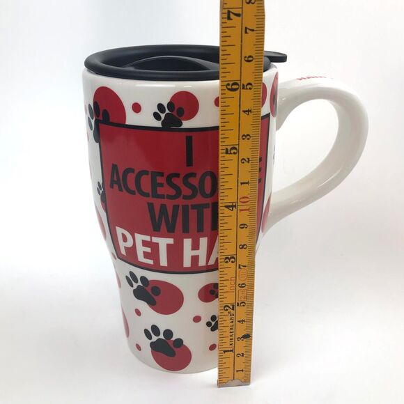 Our Name Is Mud Retired Lg Coffee Drink Mug + Lid - I Accessorize with Pet Hair - Picture 5 of 5